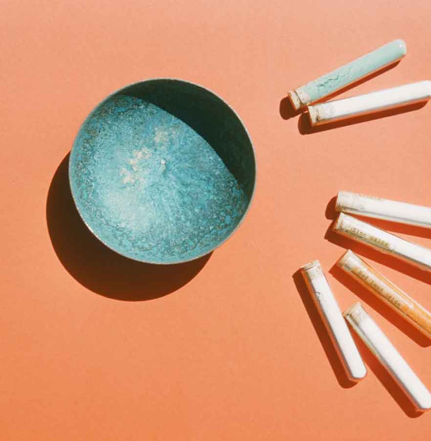 Natzler pot and various colors for glaze