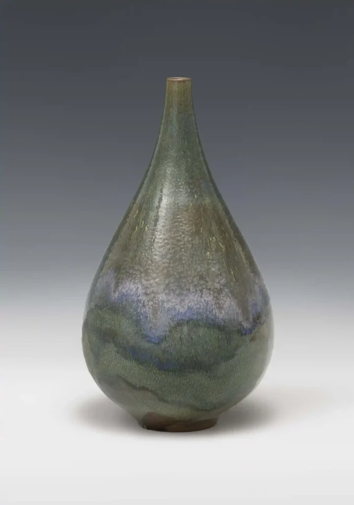 green vase