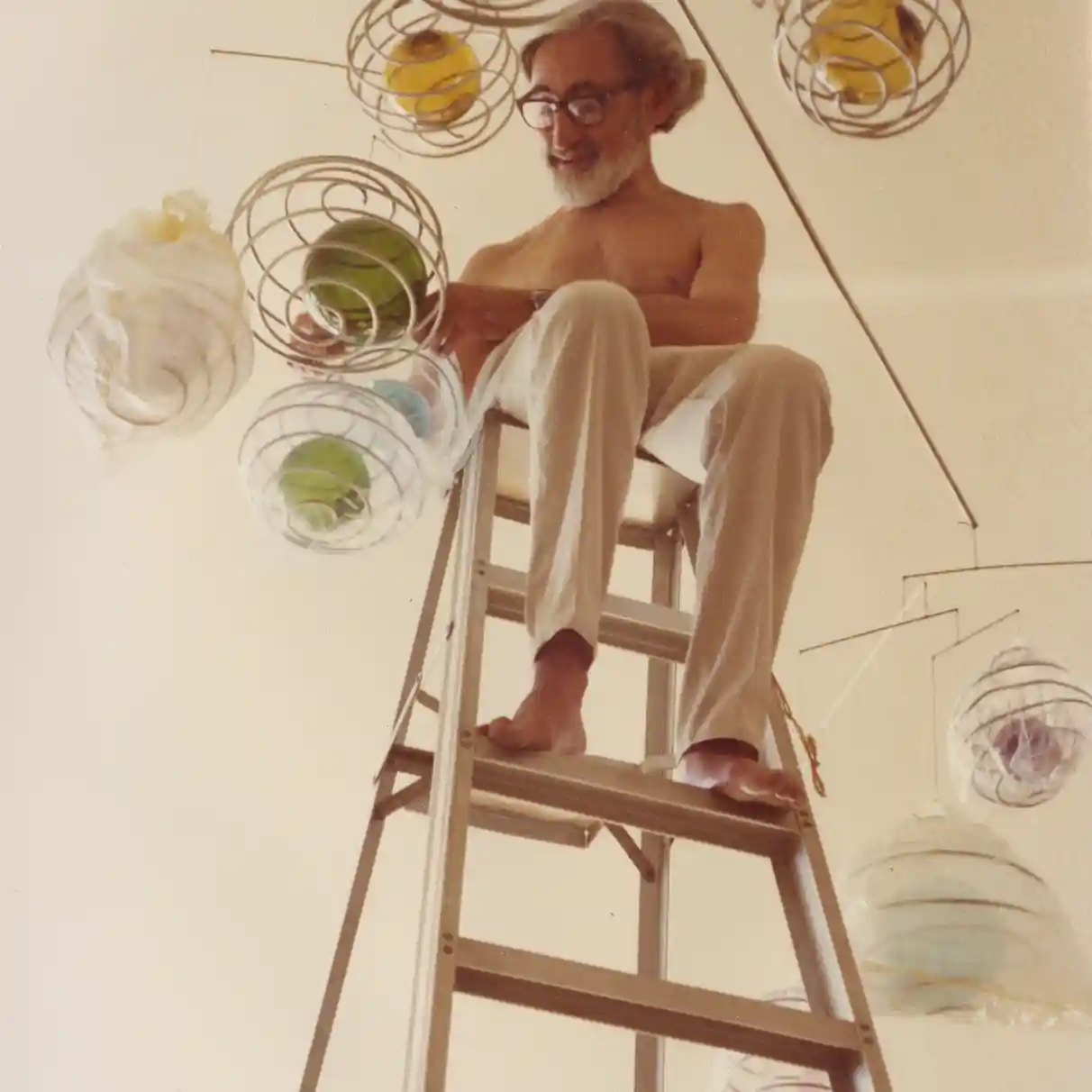 Otto working on a ladder