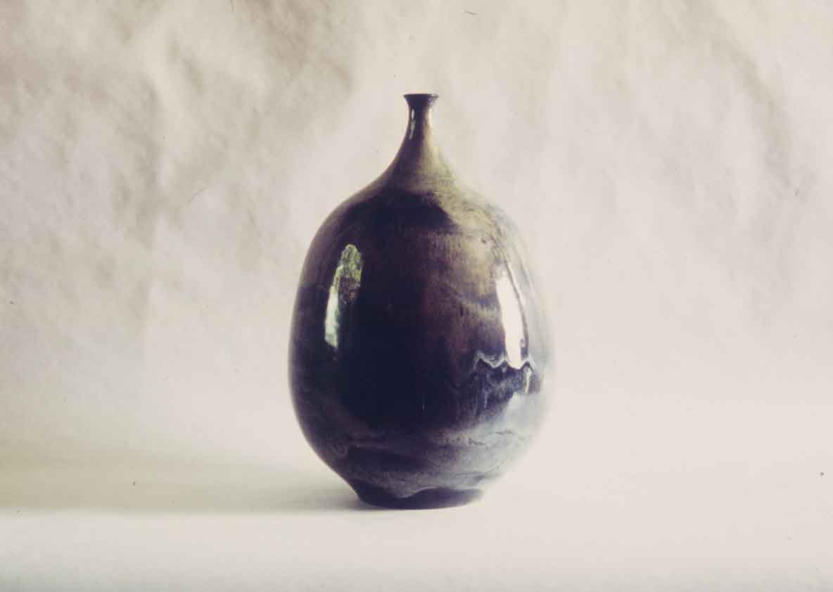 green vase