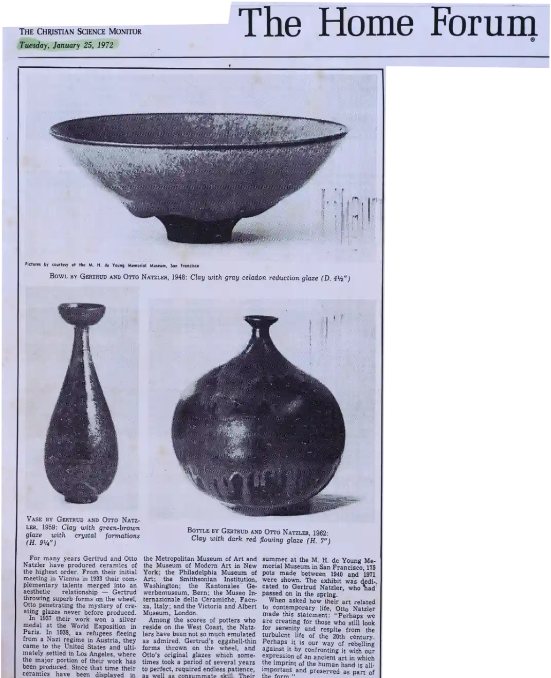 News: The Home Forum, 1972 CSM