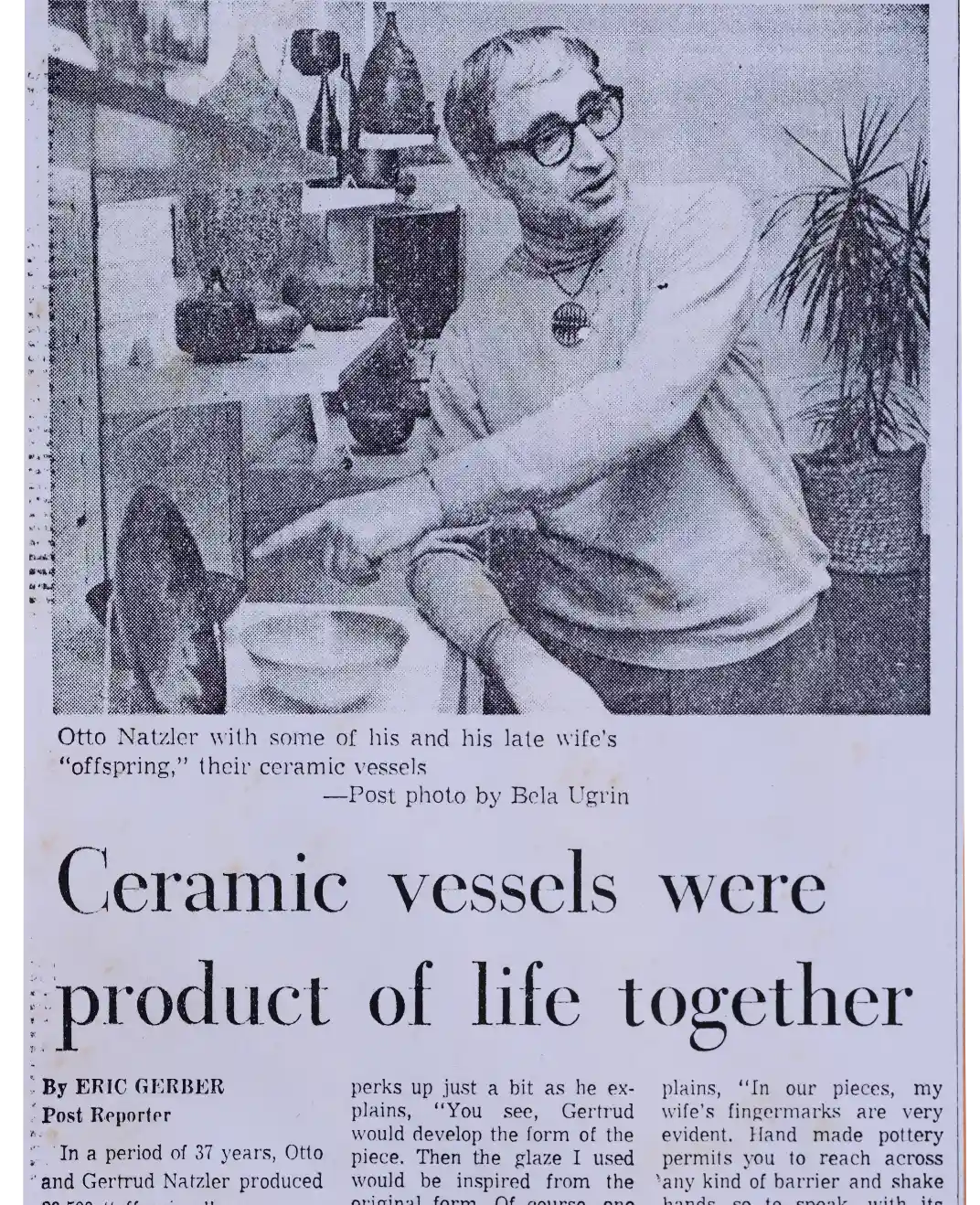 News: Ceramic vessels were product of life together
