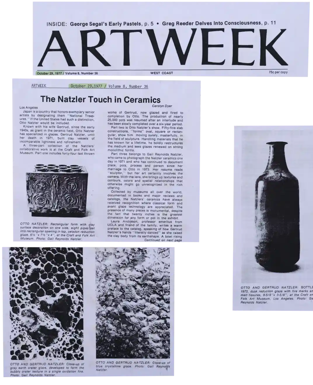 News: Artweek 1977: The Natzler Touch in Ceramics